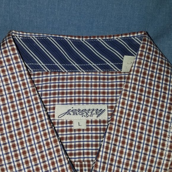 Jeremy Argyle Button Down Casual Dress Shirt Long Sleeved Large - Picture 4 of 13